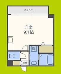 エグゼ難波南2 ワンルームの間取図画像