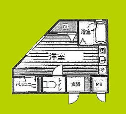 レオン天神橋 ワンルームの間取図画像