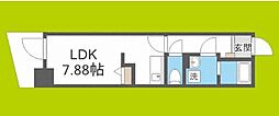 GrandPacific玉出 1Kの間取図画像
