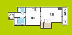 第2東三国グランドハイツ北 1DKの間取図画像