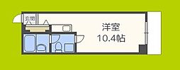 ライオンズシティ難波南 1Kの間取図画像
