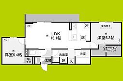 クラシスト背戸口 2LDKの間取図画像