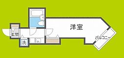 ロータリー天神橋 1Kの間取図画像