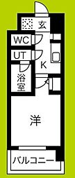 スプランディッド難波 1Kの間取図画像