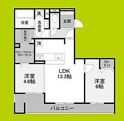 大阪市旭区新森5丁目アパート 2LDKの間取図画像