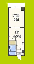 エム・エス・エイ大池橋 1DKの間取図画像