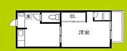 グランディール桂 1Kの間取図画像