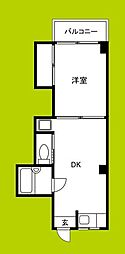 鶴見マンション 1DKの間取図画像