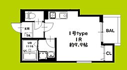 ジュエル八尾安中 ワンルームの間取図画像