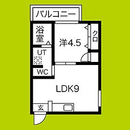 Fメゾン北加賀屋3番館 1LDKの間取図画像