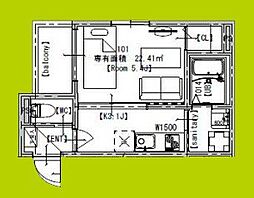 F Scemando SEAM 1Kの間取図画像