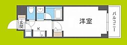 QCフラット北堀江 1Kの間取図画像