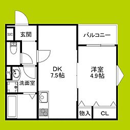 La-Crea守口セレーナ 1DKの間取図画像
