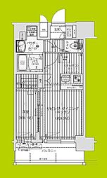 プレサンス塚本イノリア 1LDKの間取図画像
