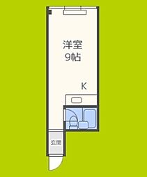 新大阪コーポビアネーズ ワンルームの間取図画像