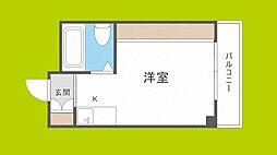 池田マンション ワンルームの間取図画像