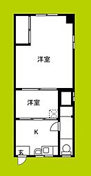 勘助ビル 2Kの間取図画像