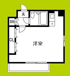 EPO長堀レジデンス2 ワンルームの間取図画像