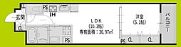 クリエオーレ千本南 1LDKの間取図画像