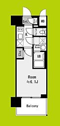 エスリード リュミエール大阪 1Kの間取図画像