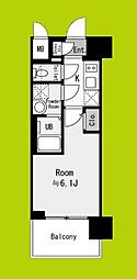 エスリード リュミエール大阪 1Kの間取図画像