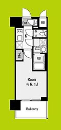 エスリード リュミエール大阪 1Kの間取図画像