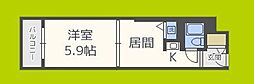 松屋町グランドハイツ ワンルームの間取図画像