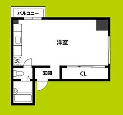 グランドコーポカトレア ワンルームの間取図画像