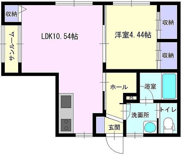 ヒナタ E｜秋田県大仙市福田町(賃貸アパート1LDK・1階・39.93㎡)の写真 その2