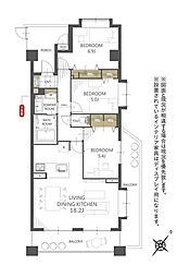 サンクレイドル薬園台弐番館 3LDKの間取図画像