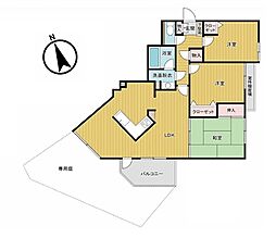 リーベスト勝田台エルベールの街C棟 3LDKの間取図画像