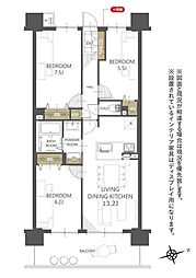 クレストシティタワーズ浦安ブライトウィング 3LDKの間取図画像