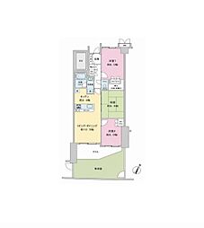 サンクレイドル千葉登戸スカイレジデンス 3LDKの間取図画像