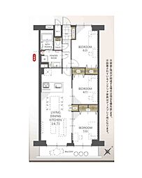 検見川パークハウスAアネモネ 3LDKの間取図画像
