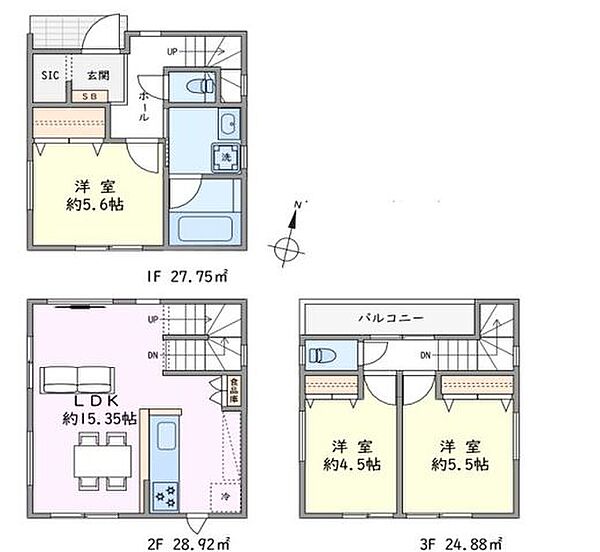 建物面積：約81.55m2間取り：3LDK参考価格：3500万円