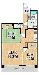 ウエストコート8番街1番館 2LDKの間取図画像