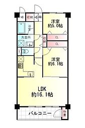 エクセレントエイト 2LDKの間取図画像