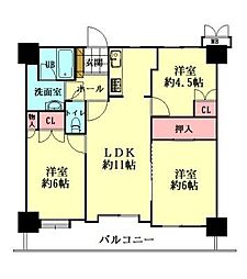 NICEURBAN八乙女2 3LDKの間取図画像