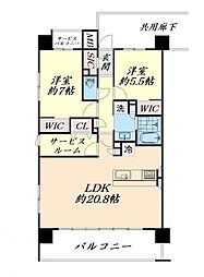 レーベン長町南THECROWNED 2SLDKの間取図画像