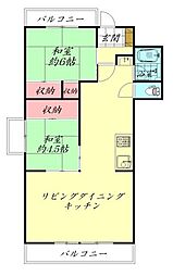 八幡広瀬川ロイヤルマンション 2LDKの間取図画像