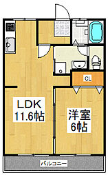 笹塚コーポ 1LDKの間取図画像