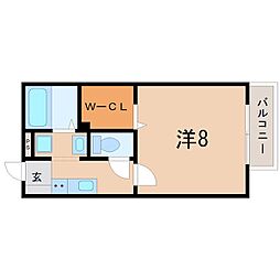 JR東海道・山陽本線 守山駅 徒歩12分の賃貸アパート 2階1Kの間取り