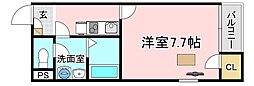 レーヴ守山 1Kの間取図画像