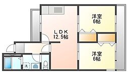 ハイツ藤 2LDKの間取図画像