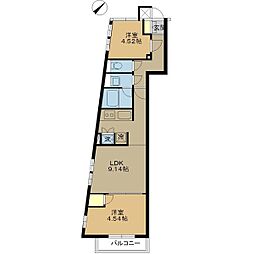 パレ・ホームズ高井戸II 4階2LDKの間取り