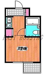 JR中央線 四ツ谷駅 徒歩5分の賃貸マンション 3階ワンルームの間取り