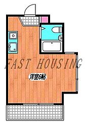 京王線 幡ヶ谷駅 徒歩12分の賃貸マンション 4階ワンルームの間取り