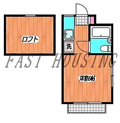 京王線 笹塚駅 徒歩11分の賃貸アパート 1階1Kの間取り