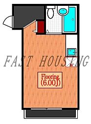 京王線 幡ヶ谷駅 徒歩12分の賃貸マンション 3階ワンルームの間取り