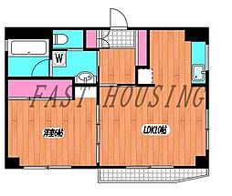 都営大江戸線 西新宿五丁目駅 徒歩9分の賃貸マンション 1階1LDKの間取り